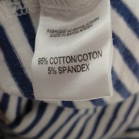 MyStyle stripped short sleeved t-shirt blue and white. Medium. Cotton - Picture 5 of 5